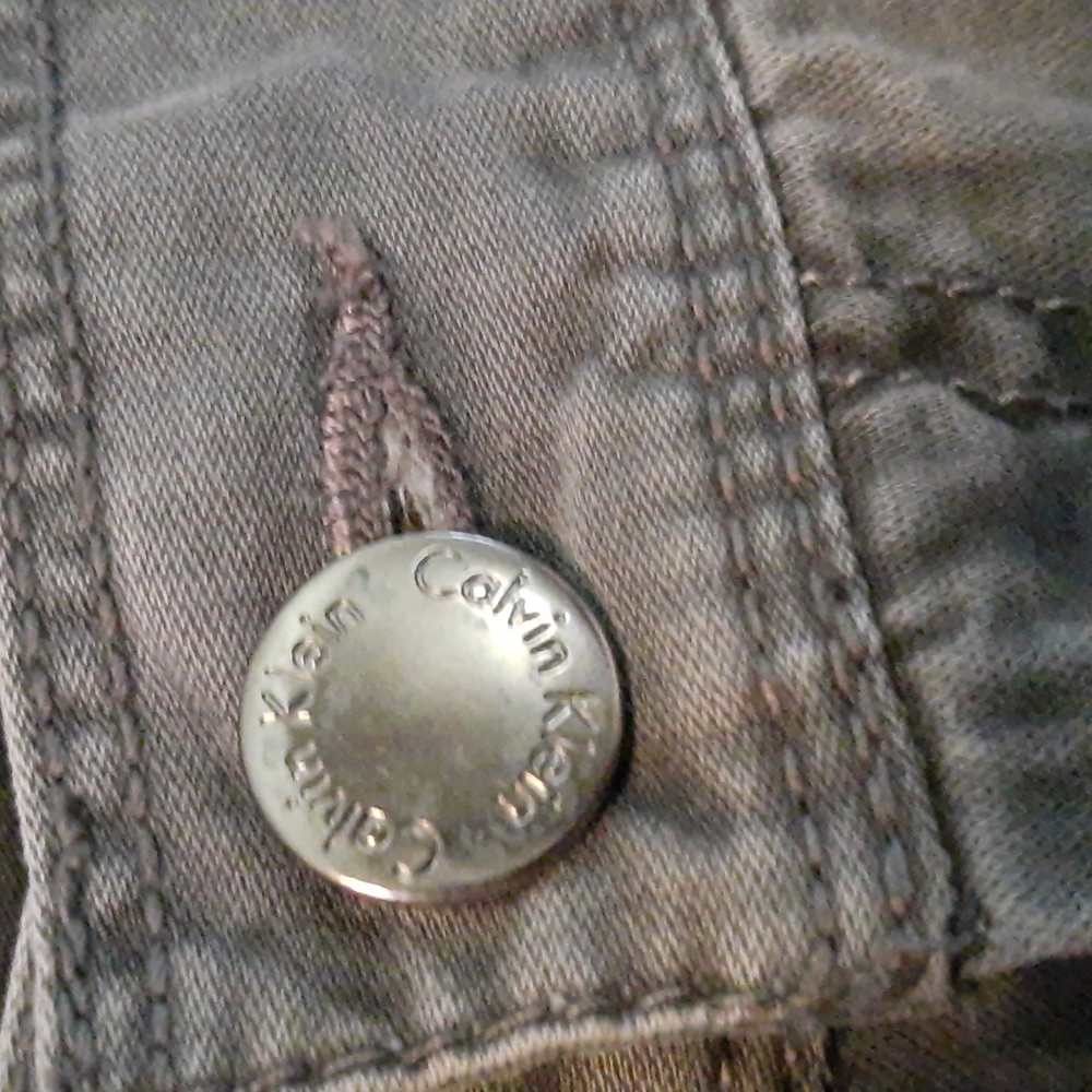 CK Calvin Klein 100% Cotton Men's Flat Front Dark Gray Wash Chino Pant 36x32 - Picture 4 of 16